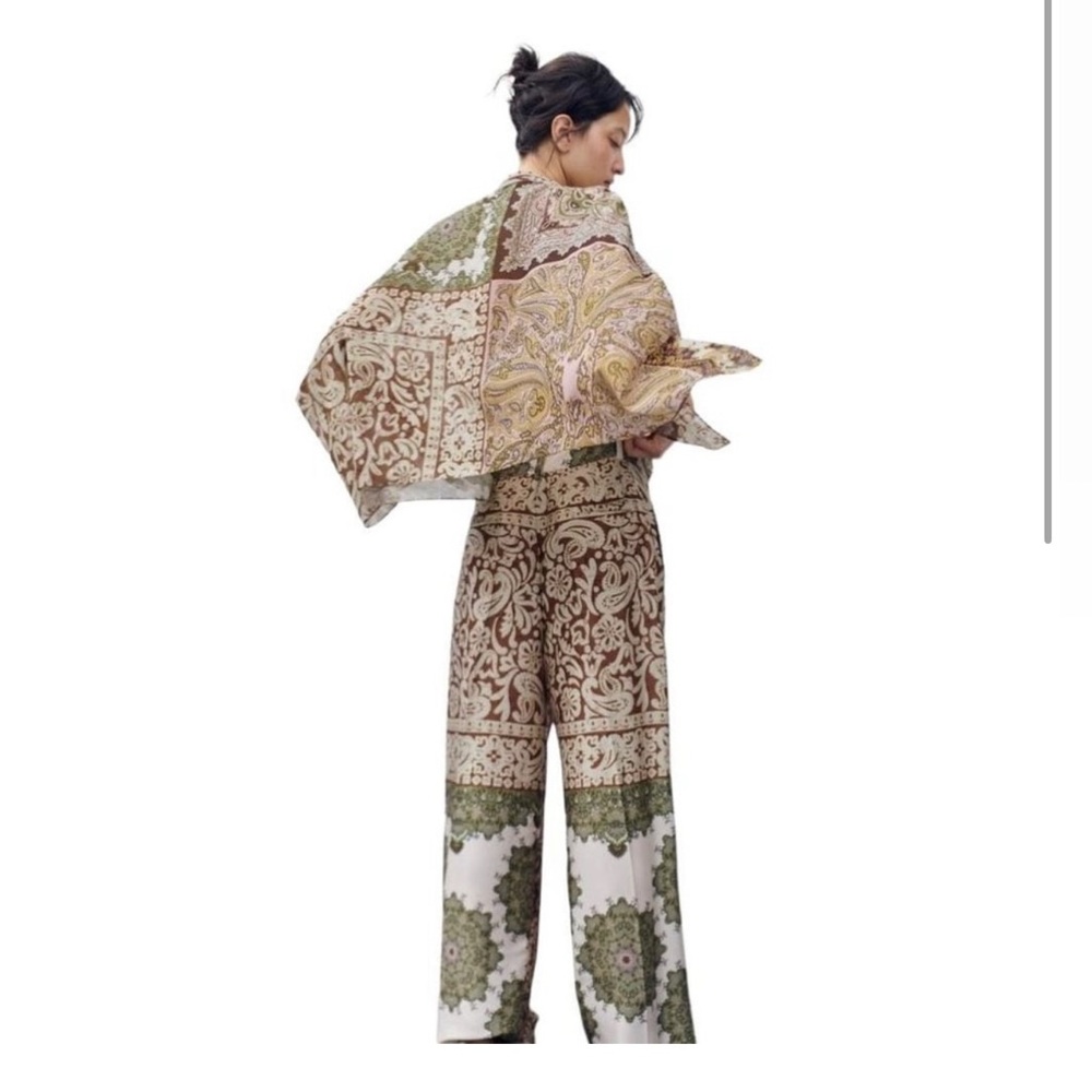ZARA BNWT PATCHWORK TROUSERS MULTICOLOURED SIZE XL | 2616/127